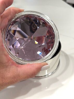 Crystal Gem Box with Silver Safekeeper Lining
